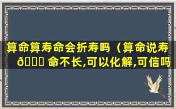 算命算寿命会折寿吗（算命说寿 🕊 命不长,可以化解,可信吗 🐠 ）